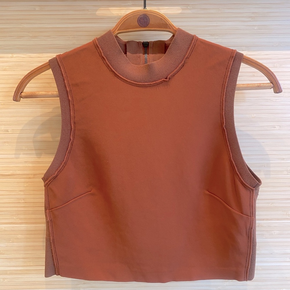 Elizabeth and James rust colored crop with back zipper